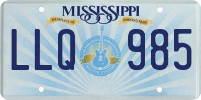 MS license plate LLQ985