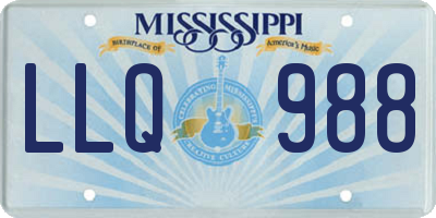 MS license plate LLQ988