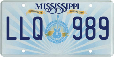 MS license plate LLQ989