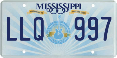 MS license plate LLQ997