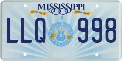 MS license plate LLQ998