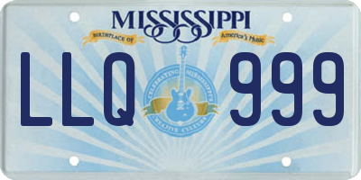 MS license plate LLQ999