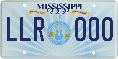 MS license plate LLR000
