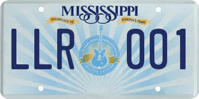 MS license plate LLR001