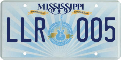 MS license plate LLR005