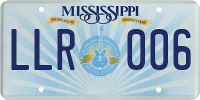 MS license plate LLR006
