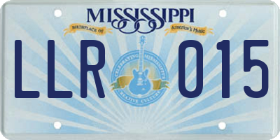 MS license plate LLR015