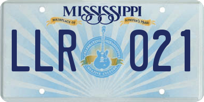 MS license plate LLR021