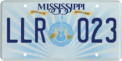 MS license plate LLR023