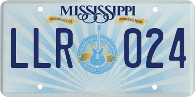 MS license plate LLR024