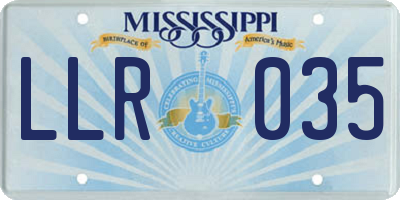 MS license plate LLR035