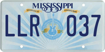 MS license plate LLR037