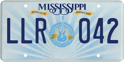 MS license plate LLR042