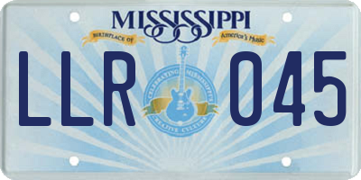 MS license plate LLR045