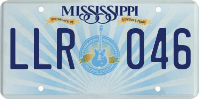 MS license plate LLR046