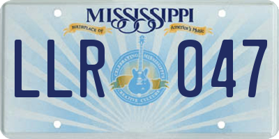 MS license plate LLR047