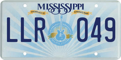 MS license plate LLR049