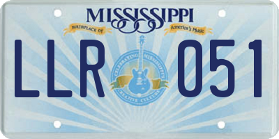 MS license plate LLR051