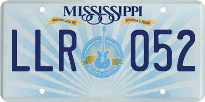 MS license plate LLR052
