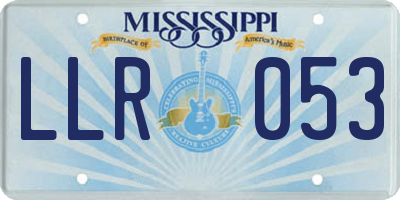 MS license plate LLR053