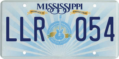 MS license plate LLR054