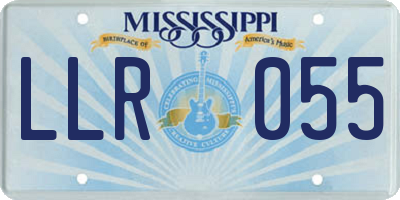 MS license plate LLR055