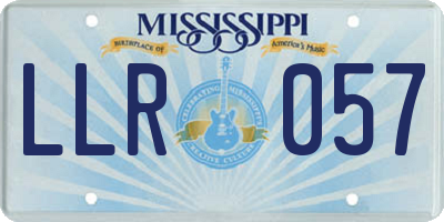 MS license plate LLR057