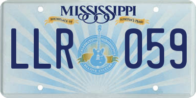 MS license plate LLR059