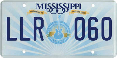MS license plate LLR060