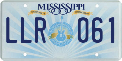 MS license plate LLR061