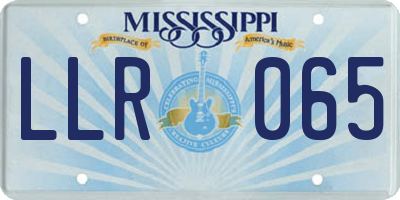 MS license plate LLR065