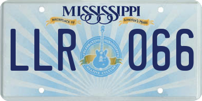 MS license plate LLR066