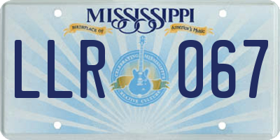 MS license plate LLR067