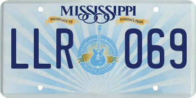 MS license plate LLR069