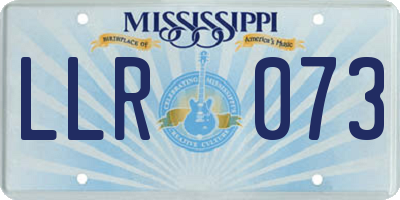 MS license plate LLR073
