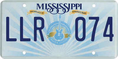 MS license plate LLR074