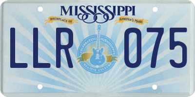 MS license plate LLR075