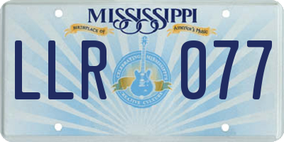 MS license plate LLR077