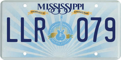 MS license plate LLR079