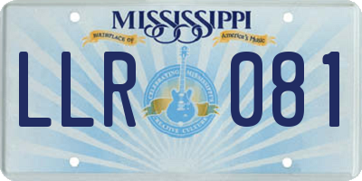 MS license plate LLR081