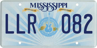 MS license plate LLR082
