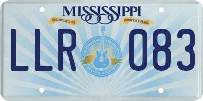 MS license plate LLR083