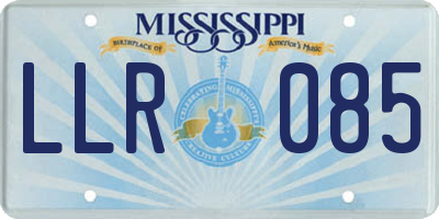 MS license plate LLR085