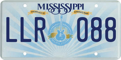 MS license plate LLR088