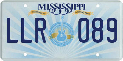 MS license plate LLR089