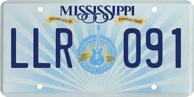 MS license plate LLR091
