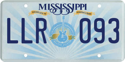 MS license plate LLR093