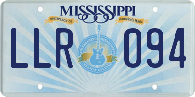MS license plate LLR094