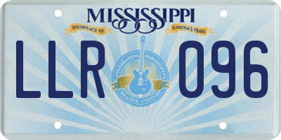 MS license plate LLR096