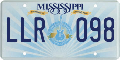 MS license plate LLR098